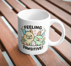 Feeling Pawsitive – Cute Cat Friends Mug