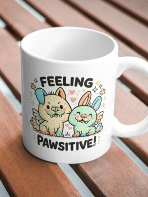 Feeling Pawsitive – Cute Cat Friends Mug