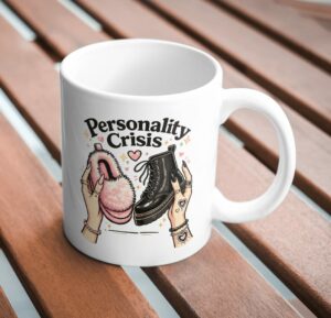 Personality Crisis – Cute Slippers vs Boots Mug