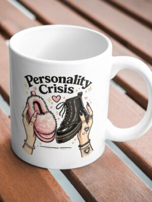 Personality Crisis – Cute Slippers vs Boots Mug
