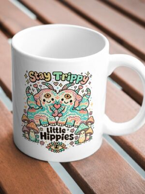 Stay Trippy Little Hippies – Psychedelic Elephant Mug