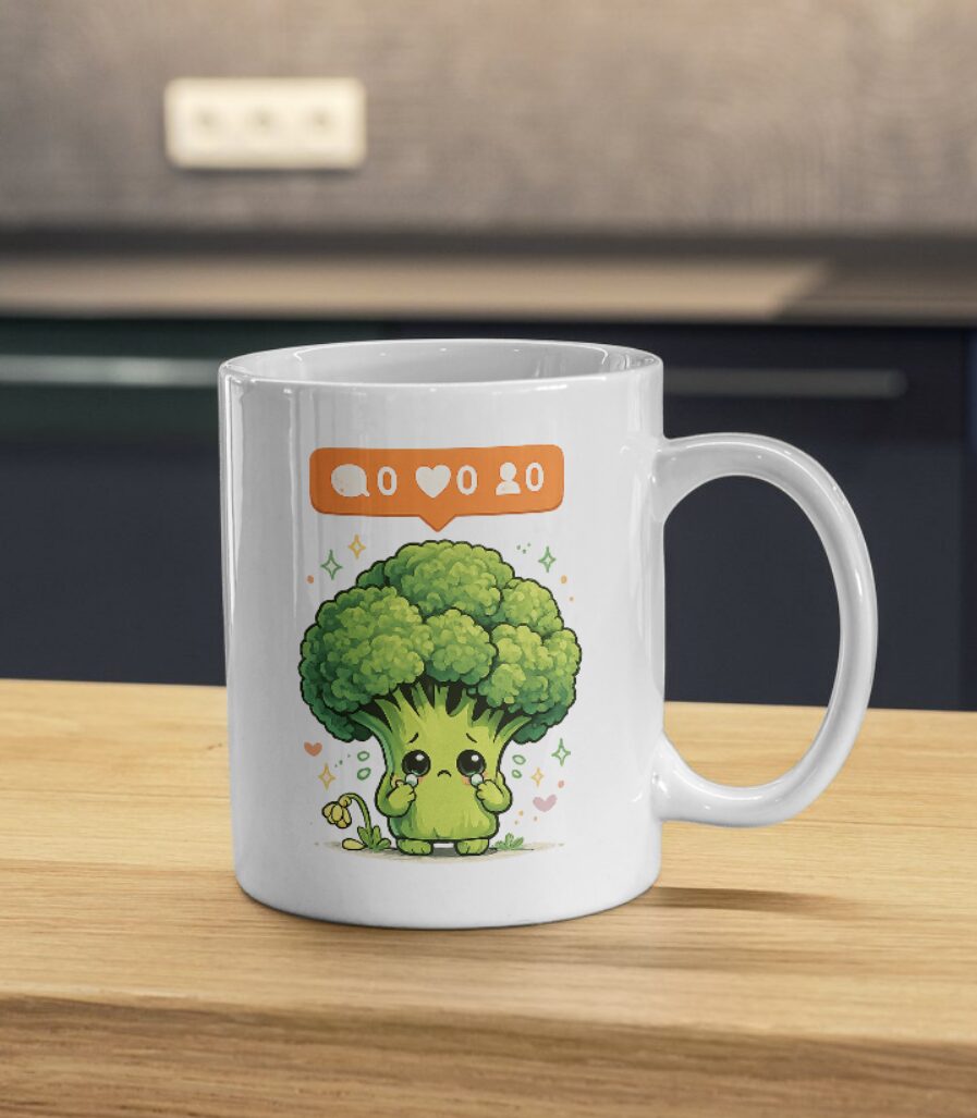 Sad Broccoli – Social Media Veggie Mug