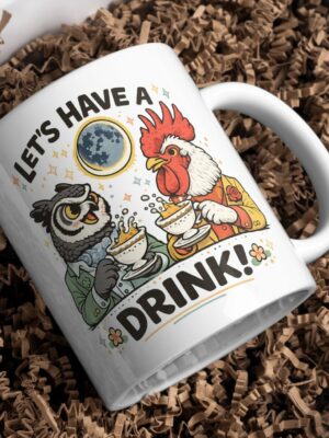 Let’s Have a Drink – Owl & Rooster Mug