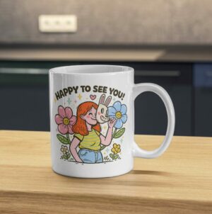 Happy To See You – Hidden Smile Art Mug