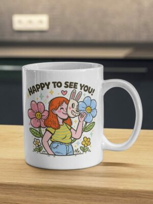 Happy To See You – Hidden Smile Art Mug