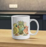 Colorful Trio Birds – Whimsical Owl Mug