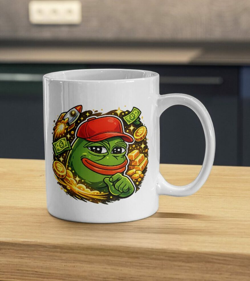 Pepe Crypto Millionaire Mug – Meme Coin Coffee Cup for Degens - Image 4