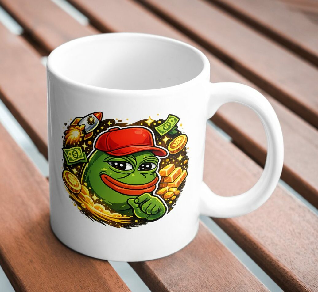 Pepe Crypto Millionaire Mug – Meme Coin Coffee Cup for Degens - Image 3