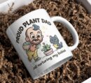 Proud Plant Dad Mug – Funny Gardening Cat Lover Design