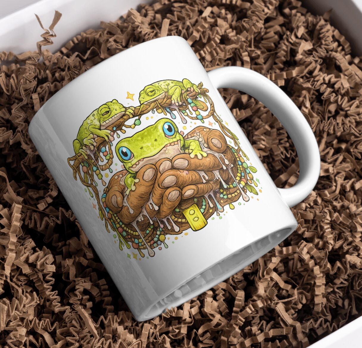 Frog Totem Mug – Nature Spirit Amphibian Art