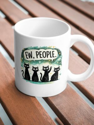 Ew, People Cat Mug – Introvert Humor Coffee Cup
