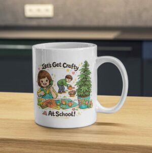 Let’s Get Crafty Mug – School Art Fun Design