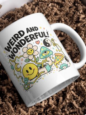 Weird and Wonderful Mug – Retro Pop Surreal Art