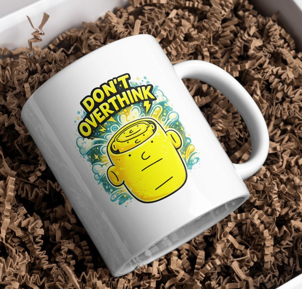 Don’t Overthink Mug – Minimalist Motivation Cup