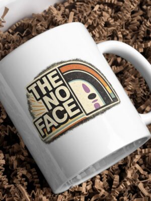 The No Face Retro Parody Mug – Vintage Anime Humor Design