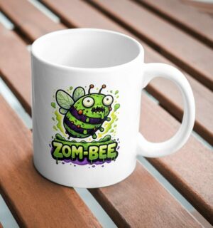 Zom‑Bee Funny Horror Mug – Cute Zombie Bee Design
