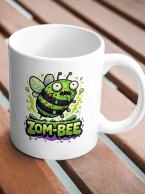 Zom‑Bee Funny Horror Mug – Cute Zombie Bee Design