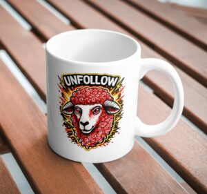 Unfollow Rebel Sheep Graphic Mug