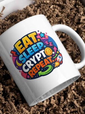 Eat Sleep Crypto Repeat Ceramic Coffee Mug