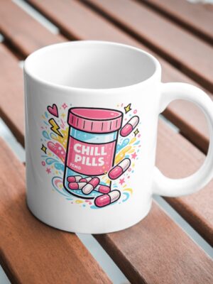 Chill Pills 25MG Cute Sarcastic Coffee Mug