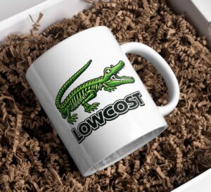 Lowcost Crocodile Skeleton Funny Dark Humor Mug