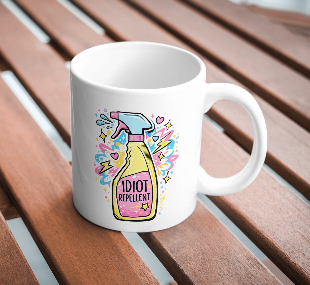 Idiot Repellent Spray Funny Sarcastic Mug