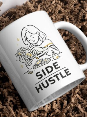 Side Hustle Money Mindset Mug – Entrepreneur Gold Design