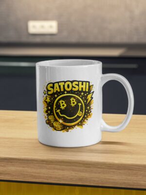 Satoshi Bitcoin Smile Ceramic Coffee Mug