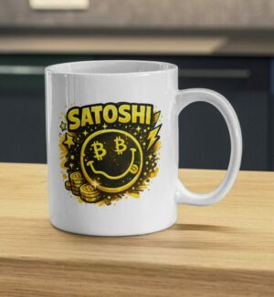 Satoshi Bitcoin Smile Ceramic Coffee Mug