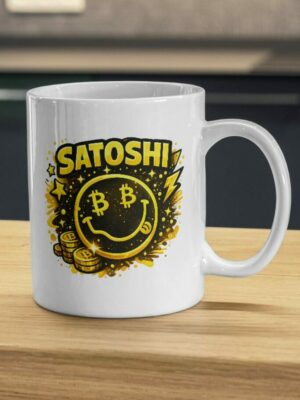 Satoshi Bitcoin Smile Ceramic Coffee Mug