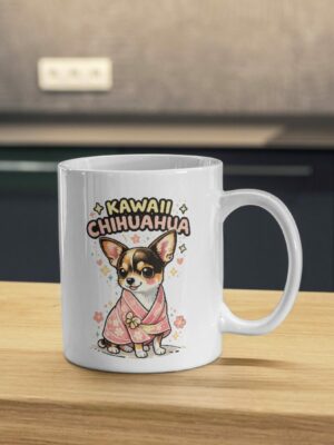 Kawaii Chihuahua Mug – Cute Kimono Puppy Design