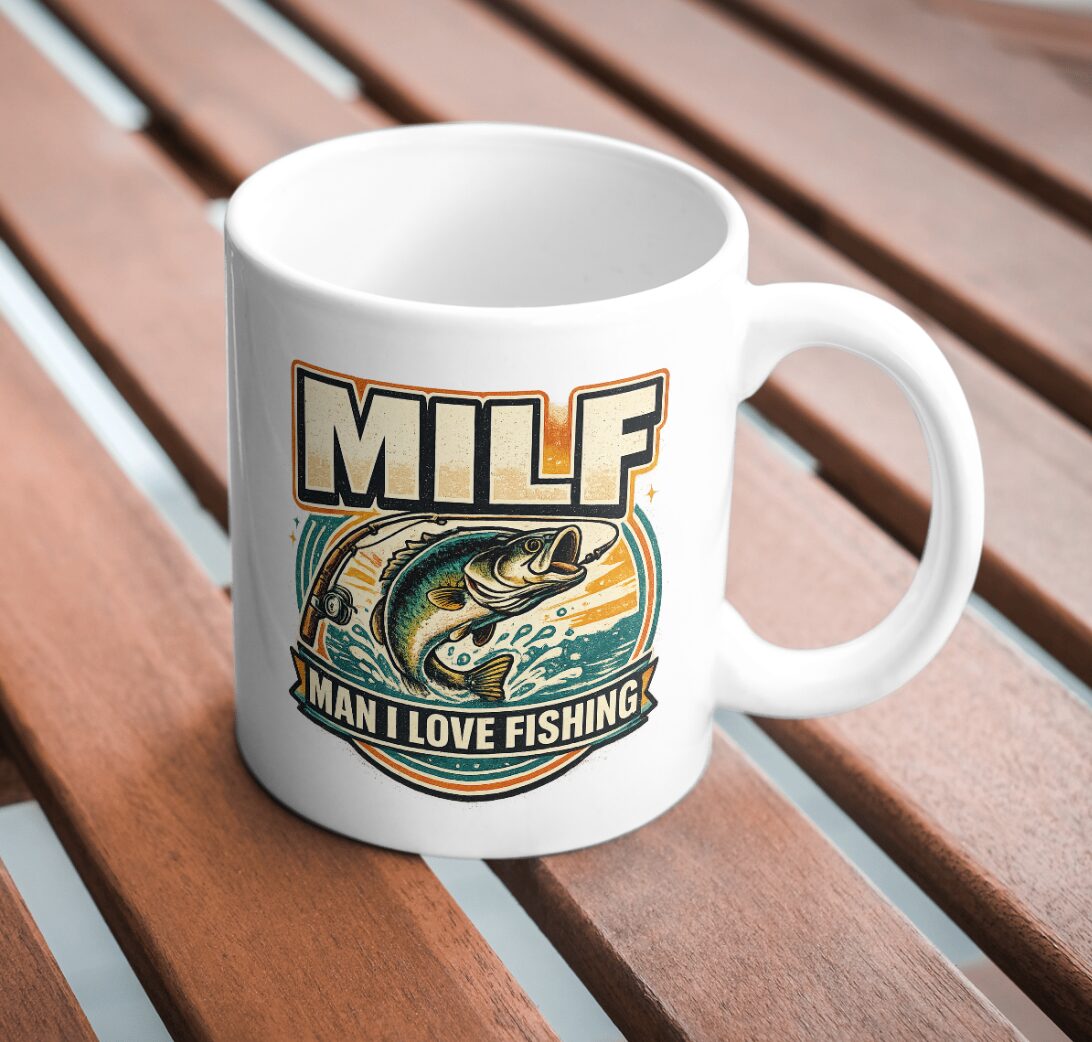 MILF Man I Love Fishing Retro Angler Mug - Image 3