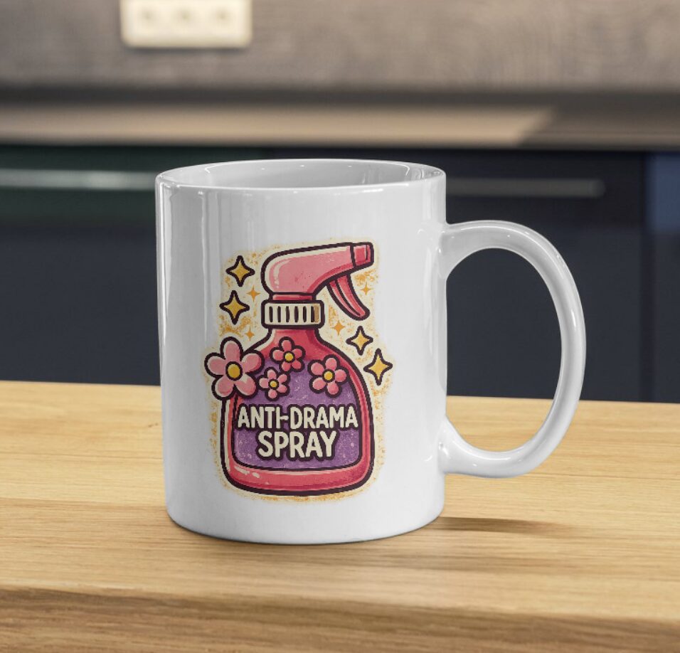 Anti-Drama Spray Funny Floral Sarcastic Mug