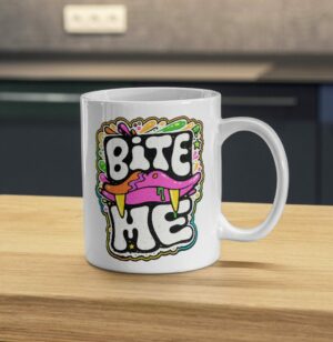 Bite Me Pop Art Mug – Colorful Street Style Design