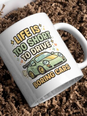 Life Is Too Short To Drive Boring Cars Mug – Sports Car Lover Cup