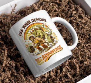 Use Your Demons to Your Advantage Mug – Fitness Motivation Design