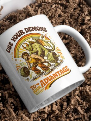 Use Your Demons to Your Advantage Mug – Fitness Motivation Design