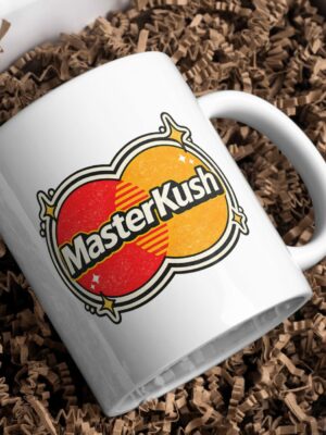 Master Kush Retro Mug – Vintage Badge Cannabis Design