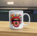 Psychedelic Lips Mug – Trippy Pop Art Acid Design