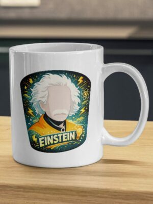 Einstein Genius Mug – Lightning & Atom Science Coffee Cup