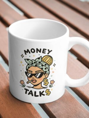 Money Talks Mug – Bold Boss Girl Finance Design
