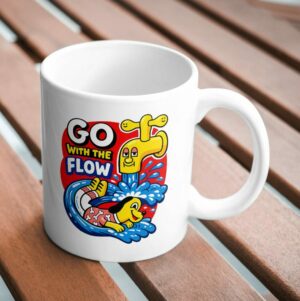 Go With the Flow Dog Mug – Chill Funny Water Design Cup
