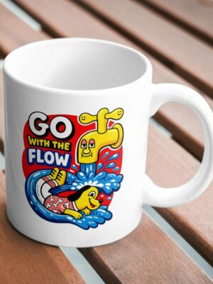 Go With the Flow Dog Mug – Chill Funny Water Design Cup