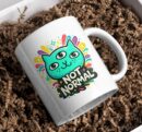 Not Normal Mug – Three-Eyed Psychedelic Cat Design