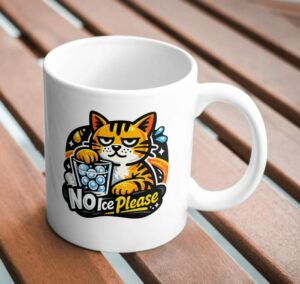 No Ice Please Cat Mug – Grumpy Cat Funny Coffee Cup