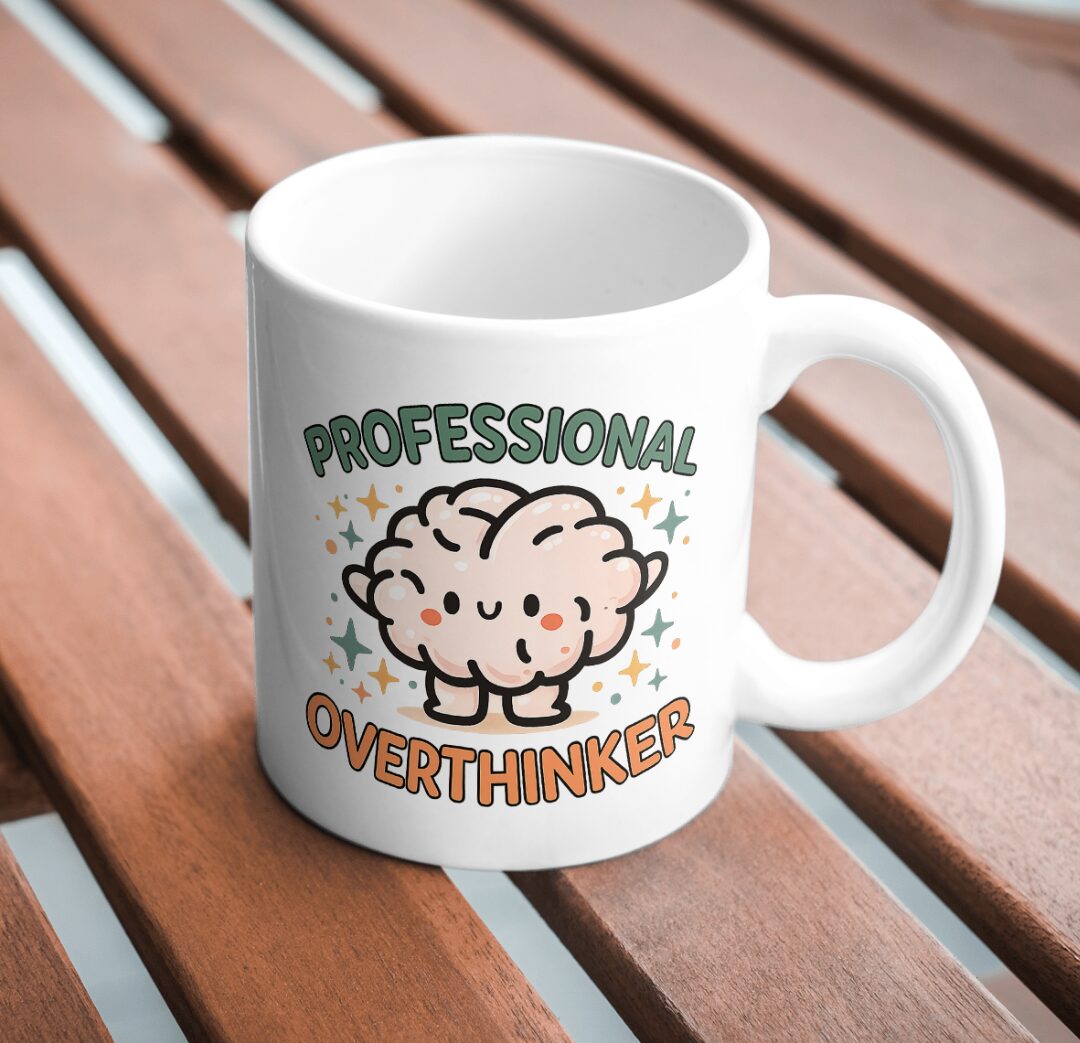 Professional Overthinker Funny Brain Mug – Office Humor Cup - Image 2