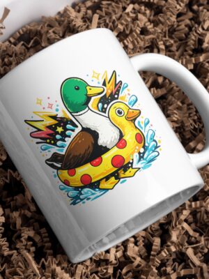 Funny Duck Float Cartoon Mug