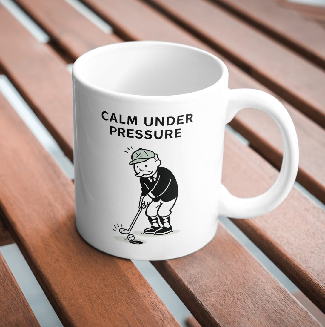 Calm Under Pressure Mug – Focused Discipline Golf Motivation Cup