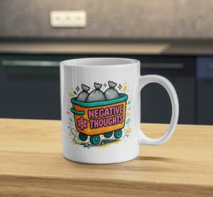 Negative Thoughts Trash Cartoon Mug