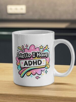 Hello I Have ADHD Rainbow Pop Mug